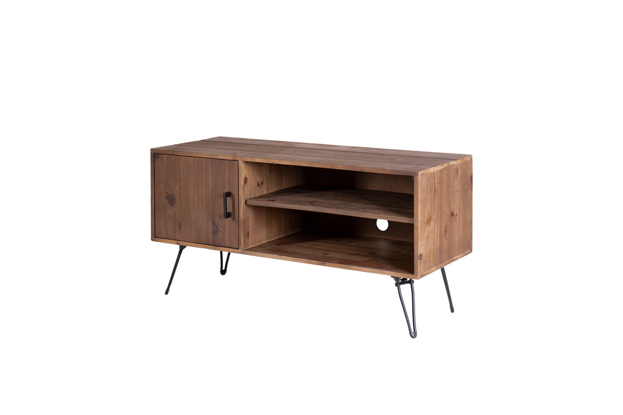Simple, Modern, Vintage Reclaimed Wood TV Stand Media Table For Living Room - Natural - TV Stands - Alpine Outlets