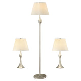 Griffin 3-Piece Floor and Table Lamp Set, Brushed Nickel