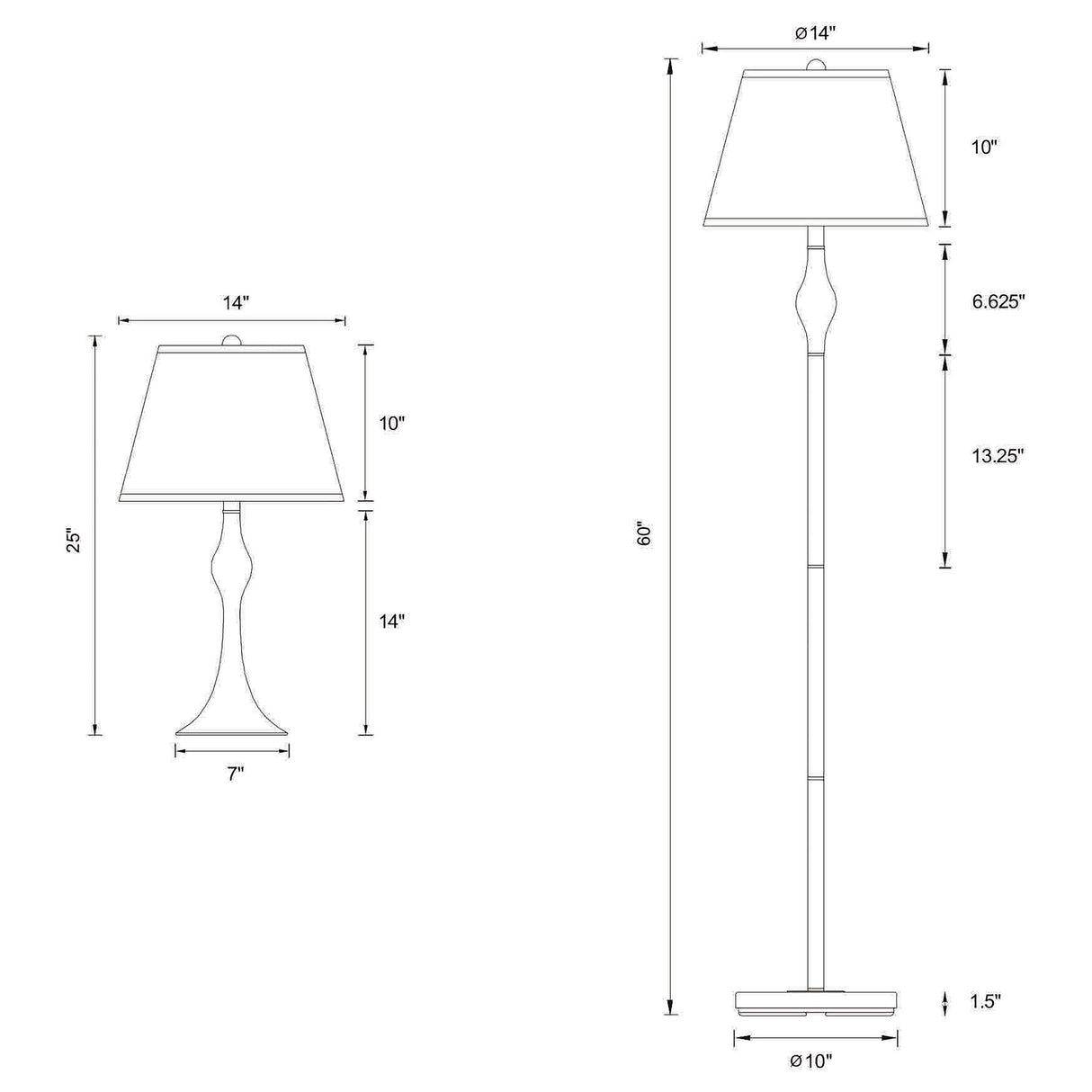 Griffin 3-Piece Floor and Table Lamp Set, Brushed Nickel