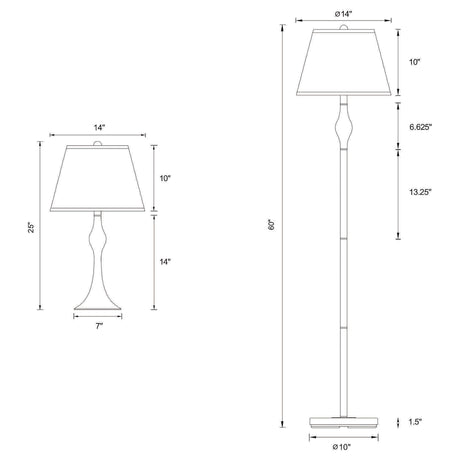 Griffin 3-Piece Floor and Table Lamp Set, Brushed Nickel