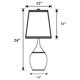 Tenya 24-inch Empire Shade Urn Table Lamp Silver, Set of 2