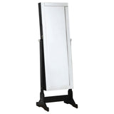 Cortez Cheval Mirror with Jewelry Storage, Black