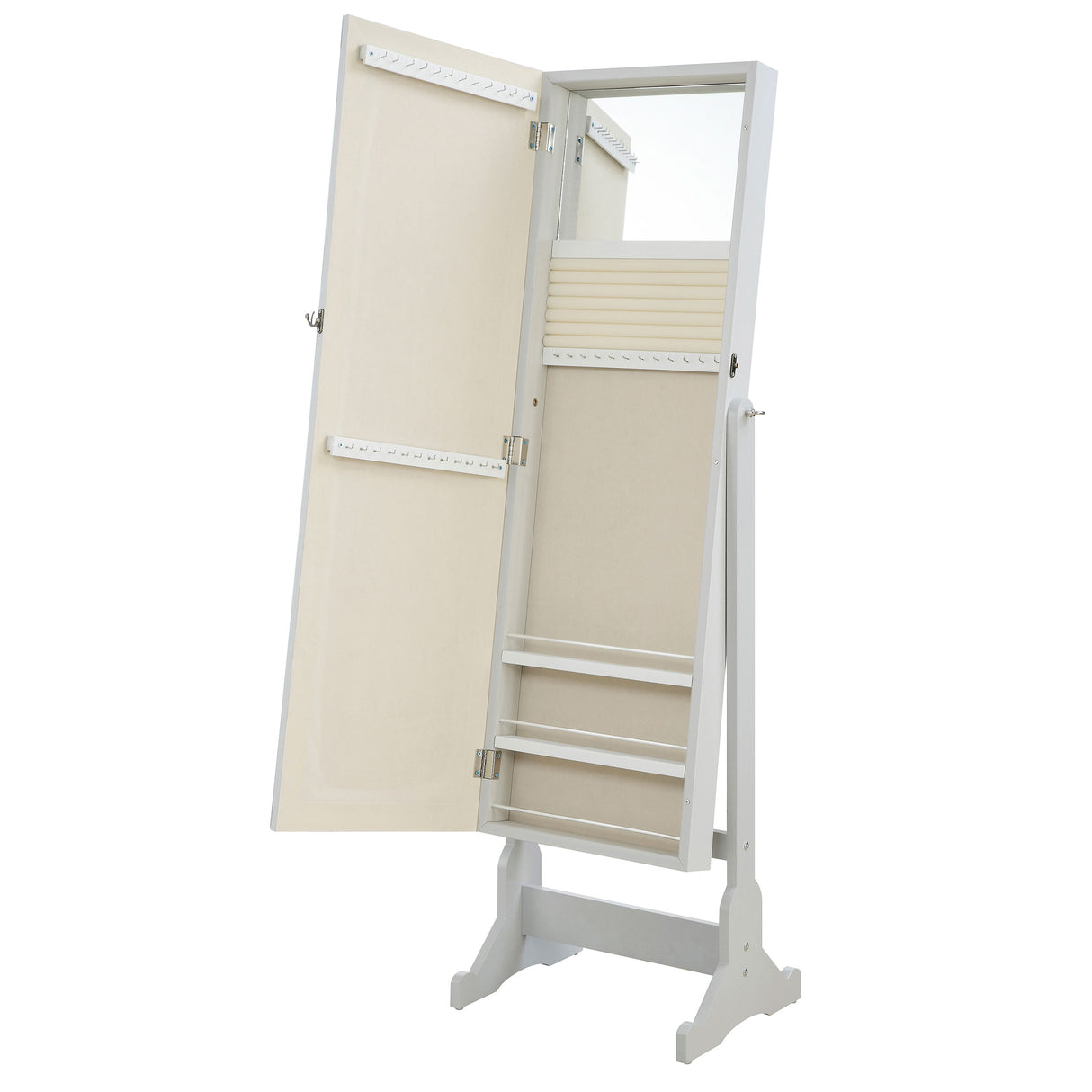 Yvonne Cheval Mirror with Jewelry Storage - Dove Grey