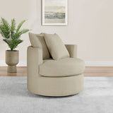 Debbie Upholstered Swivel Accent Chair in Camel