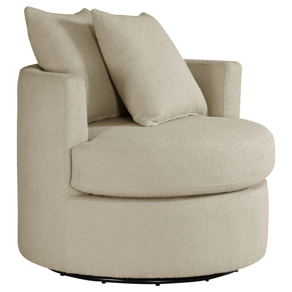 Debbie Upholstered Swivel Accent Chair in Camel