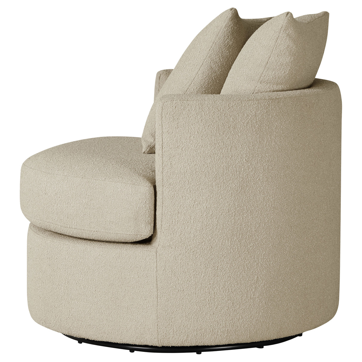 Debbie Upholstered Swivel Accent Chair in Camel