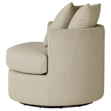 Debbie Upholstered Swivel Accent Chair in Camel