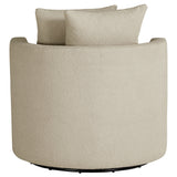 Debbie Upholstered Swivel Accent Chair in Camel