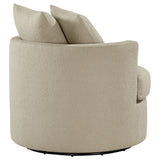 Debbie Upholstered Swivel Accent Chair in Camel
