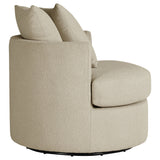 Debbie Upholstered Swivel Accent Chair in Camel