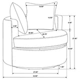 Debbie Upholstered Swivel Accent Chair in Camel