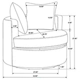 Debbie Upholstered Swivel Accent Chair in Burnt Orange