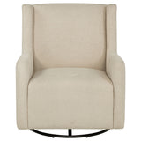 Serra Boucle Upholstered Swivel Glider in Sandy Beige