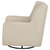 Serra Boucle Upholstered Swivel Glider in Sandy Beige