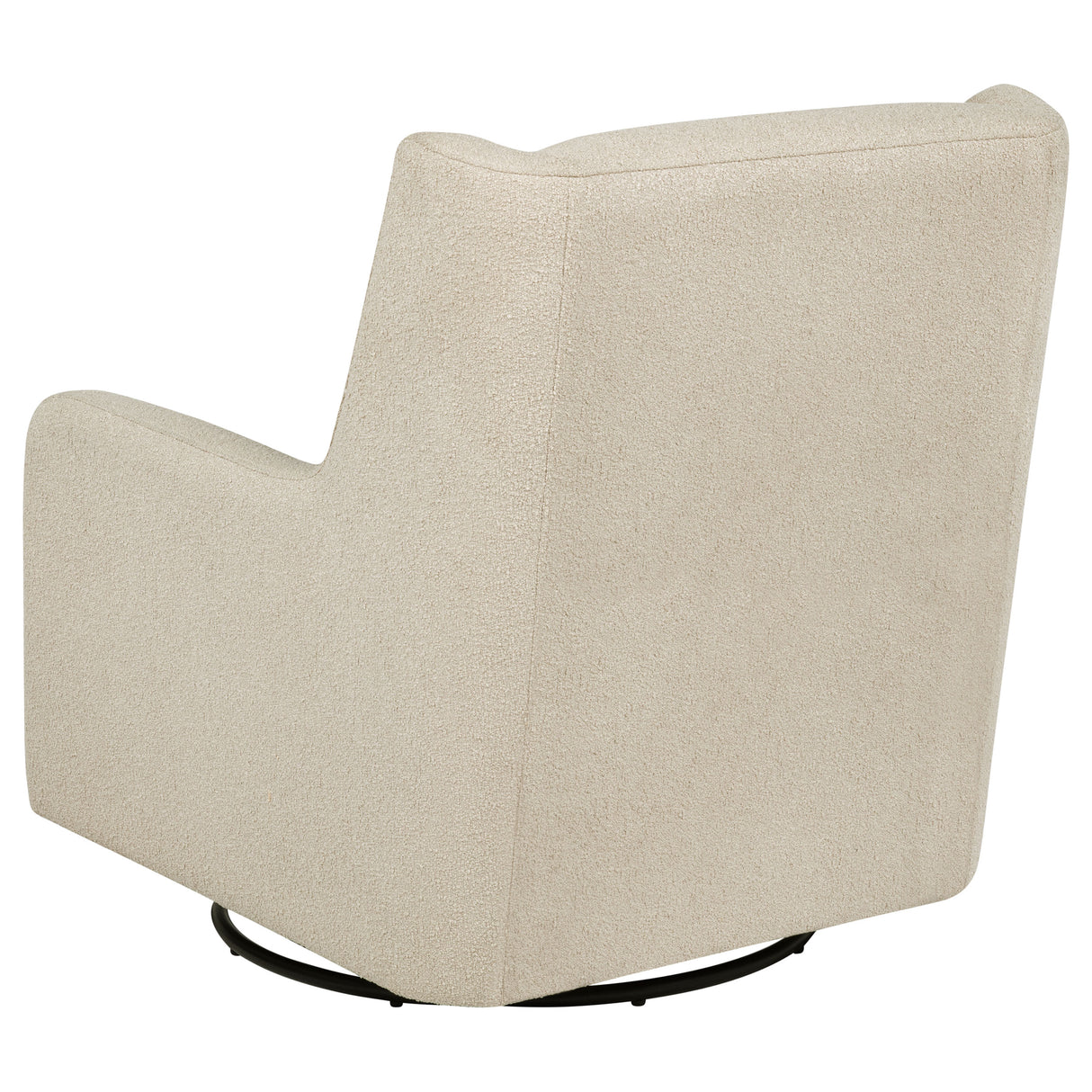 Serra Boucle Upholstered Swivel Glider in Sandy Beige