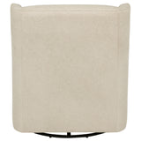 Serra Boucle Upholstered Swivel Glider in Sandy Beige