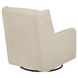 Serra Boucle Upholstered Swivel Glider in Sandy Beige