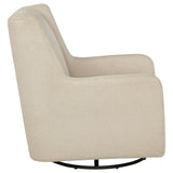 Serra Boucle Upholstered Swivel Glider in Sandy Beige