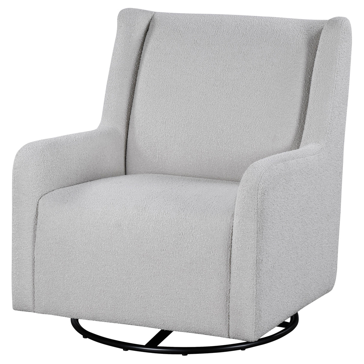 Serra Boucle Upholstered Swivel Glider - Dove Grey