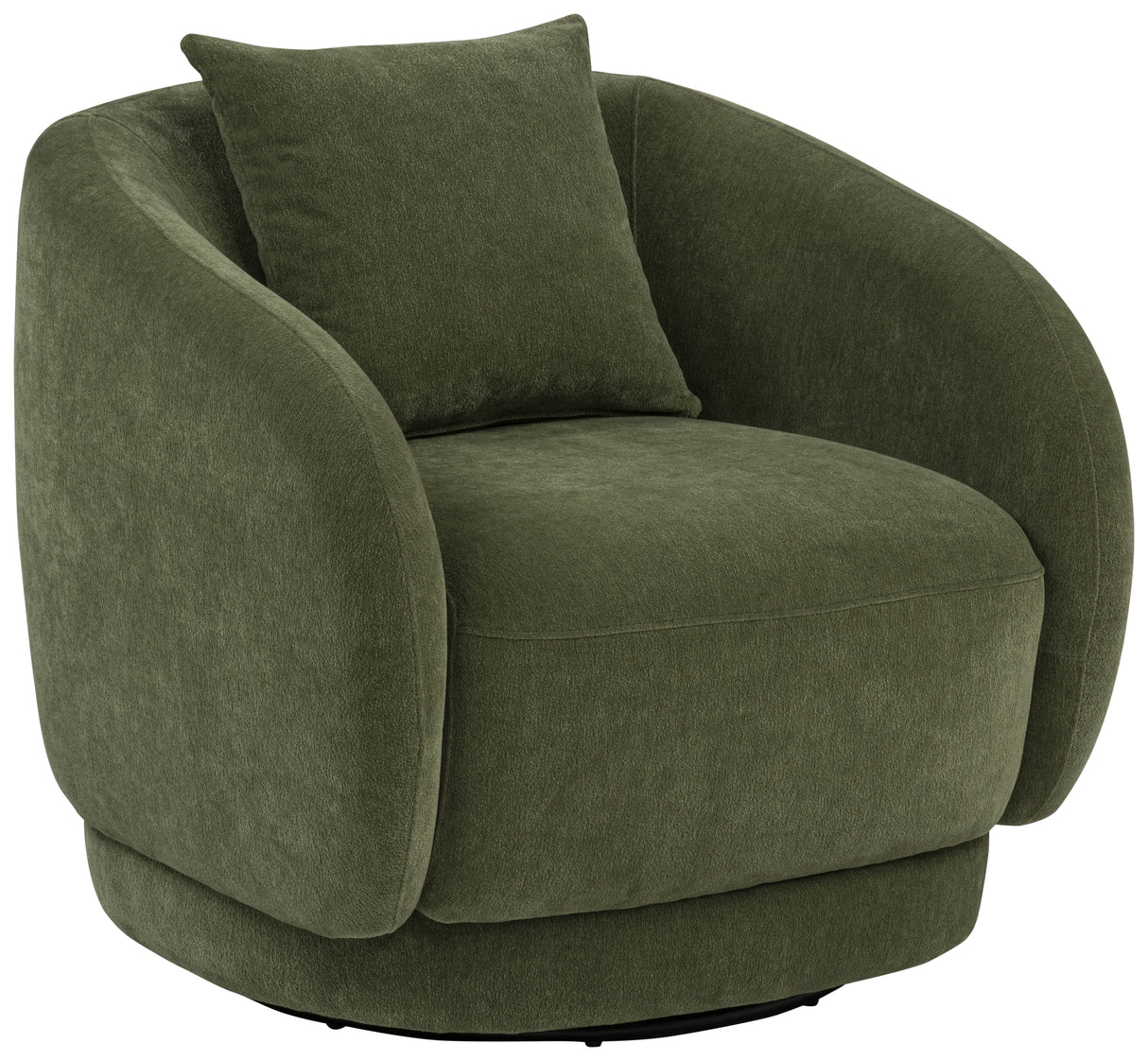Arnaud Green Chenille Upholstered Swivel Accent Chair