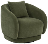 Arnaud Chenille Upholstered Swivel Accent Chair in Green