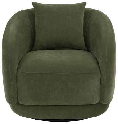 Arnaud Green Chenille Upholstered Swivel Accent Chair