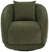 Arnaud Green Chenille Upholstered Swivel Accent Chair