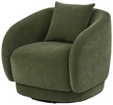 Arnaud Green Chenille Upholstered Swivel Accent Chair