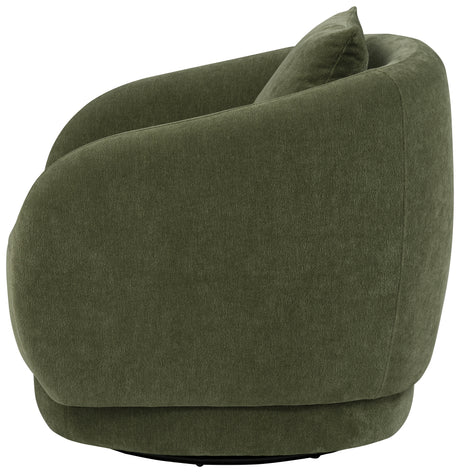 Arnaud Green Chenille Upholstered Swivel Accent Chair