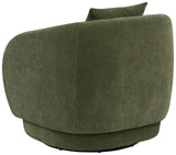 Arnaud Green Chenille Upholstered Swivel Accent Chair