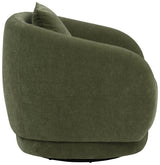Arnaud Green Chenille Upholstered Swivel Accent Chair