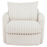 Sarco Corduroy Upholstered Swivel Accent Chair, Ivory