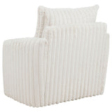Sarco Corduroy Upholstered Swivel Accent Chair, Ivory