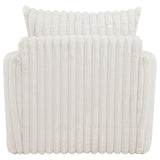 Sarco Corduroy Upholstered Swivel Accent Chair, Ivory