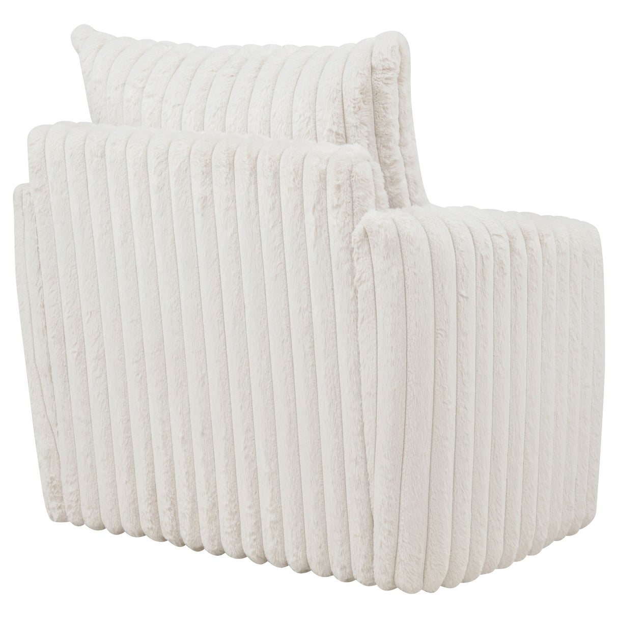Sarco Corduroy Upholstered Swivel Accent Chair, Ivory