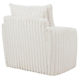 Sarco Corduroy Upholstered Swivel Accent Chair, Ivory