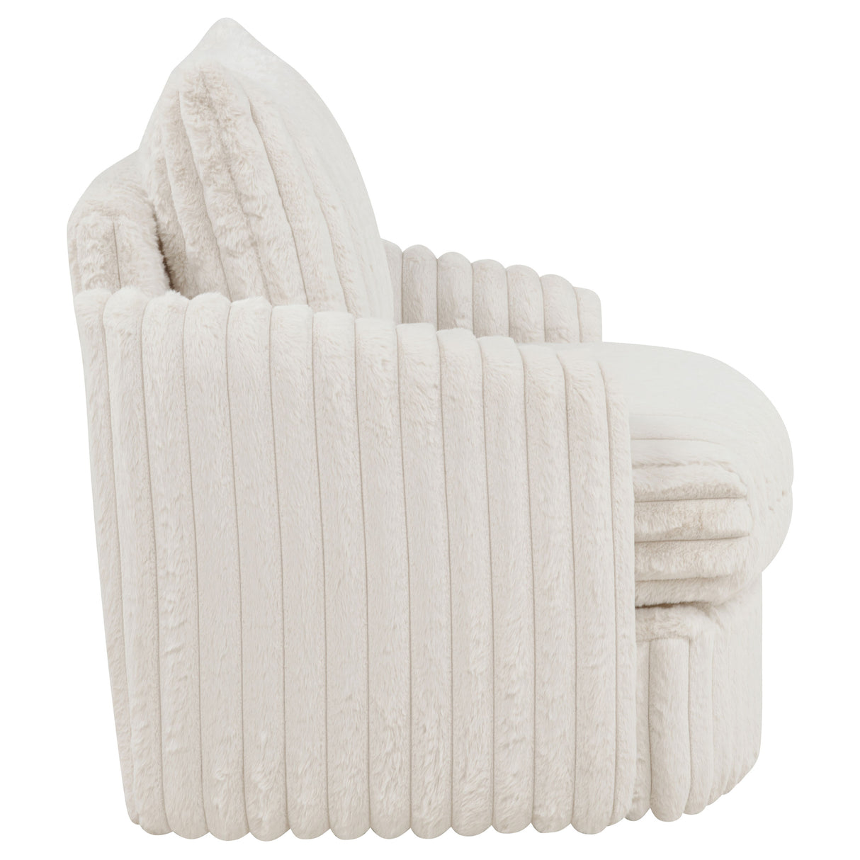 Sarco Corduroy Upholstered Swivel Accent Chair, Ivory
