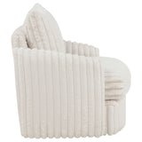 Sarco Corduroy Upholstered Swivel Accent Chair, Ivory