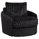 Sarco Corduroy Swivel Accent Chair in Black