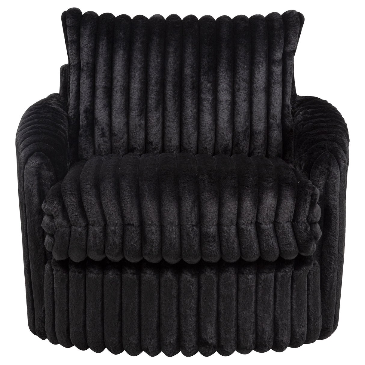 Sarco Corduroy Swivel Accent Chair in Black