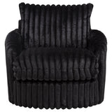 Sarco Corduroy Swivel Accent Chair in Black