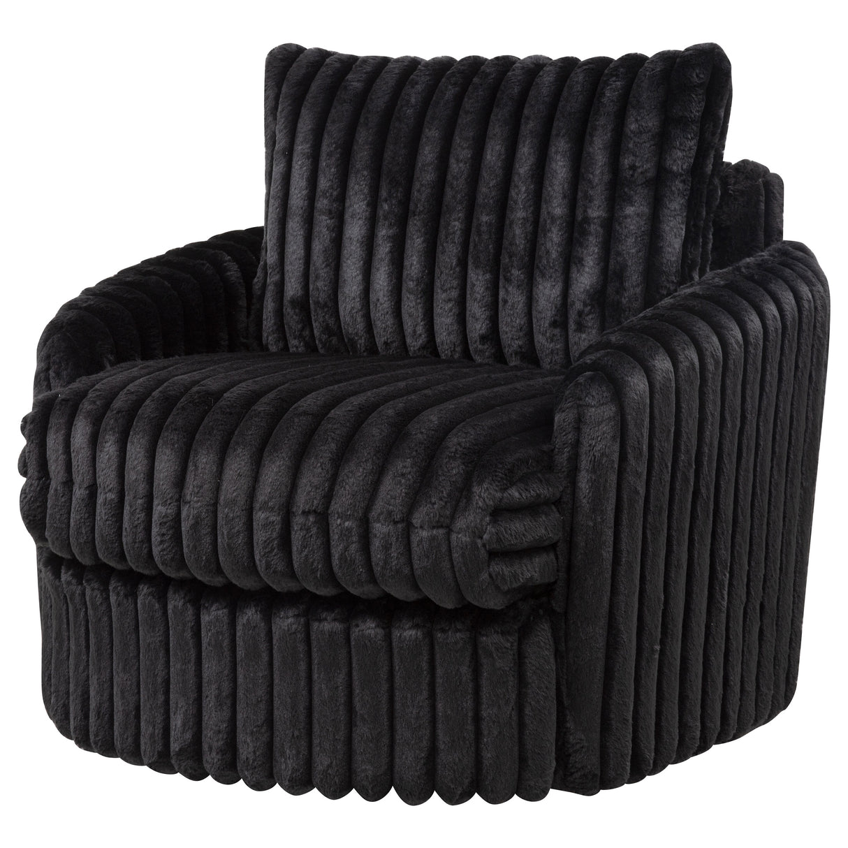 Sarco Corduroy Swivel Accent Chair in Black