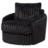 Sarco Corduroy Swivel Accent Chair in Black