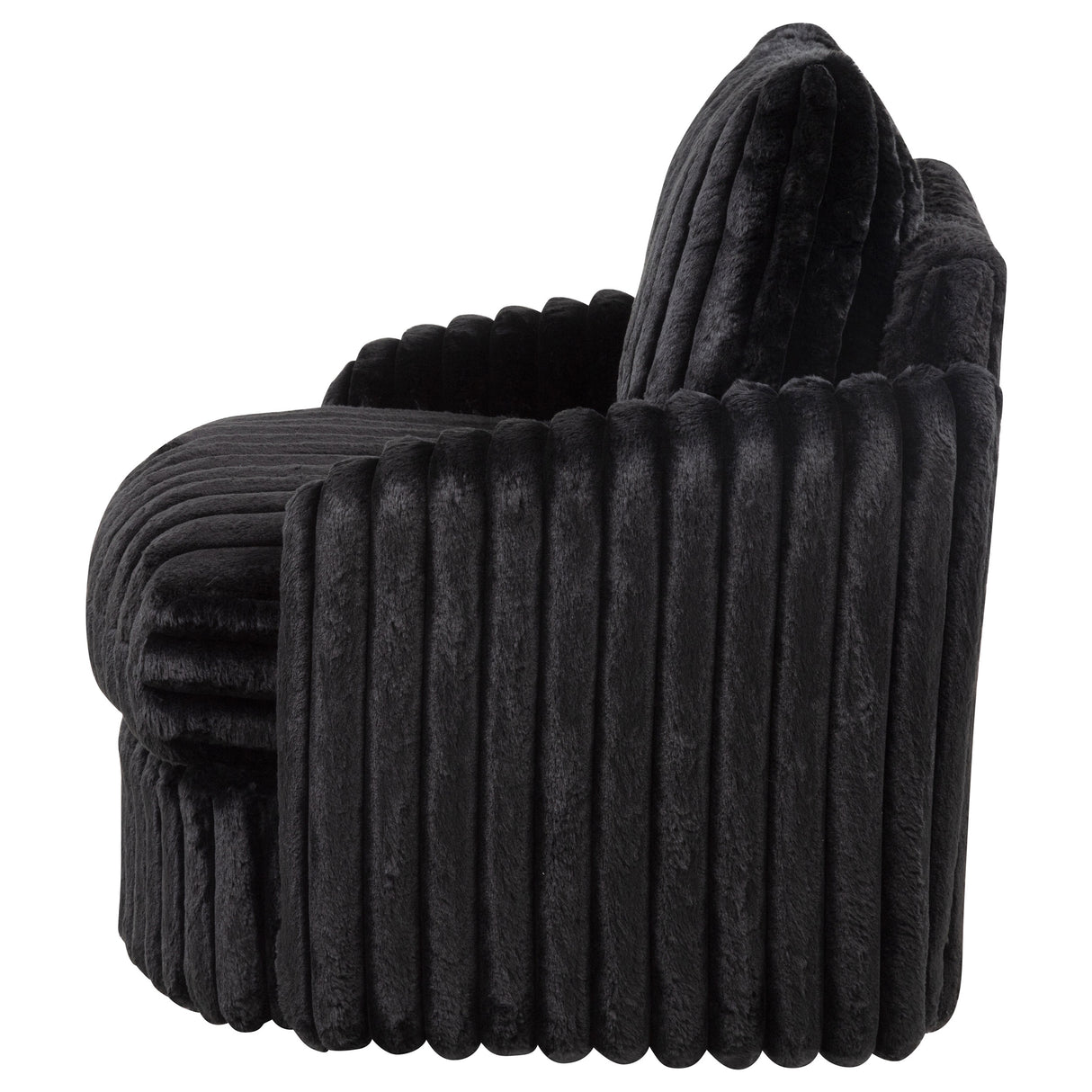 Sarco Corduroy Swivel Accent Chair in Black