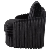 Sarco Corduroy Swivel Accent Chair in Black
