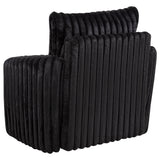 Sarco Corduroy Swivel Accent Chair in Black