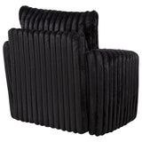 Sarco Corduroy Swivel Accent Chair in Black