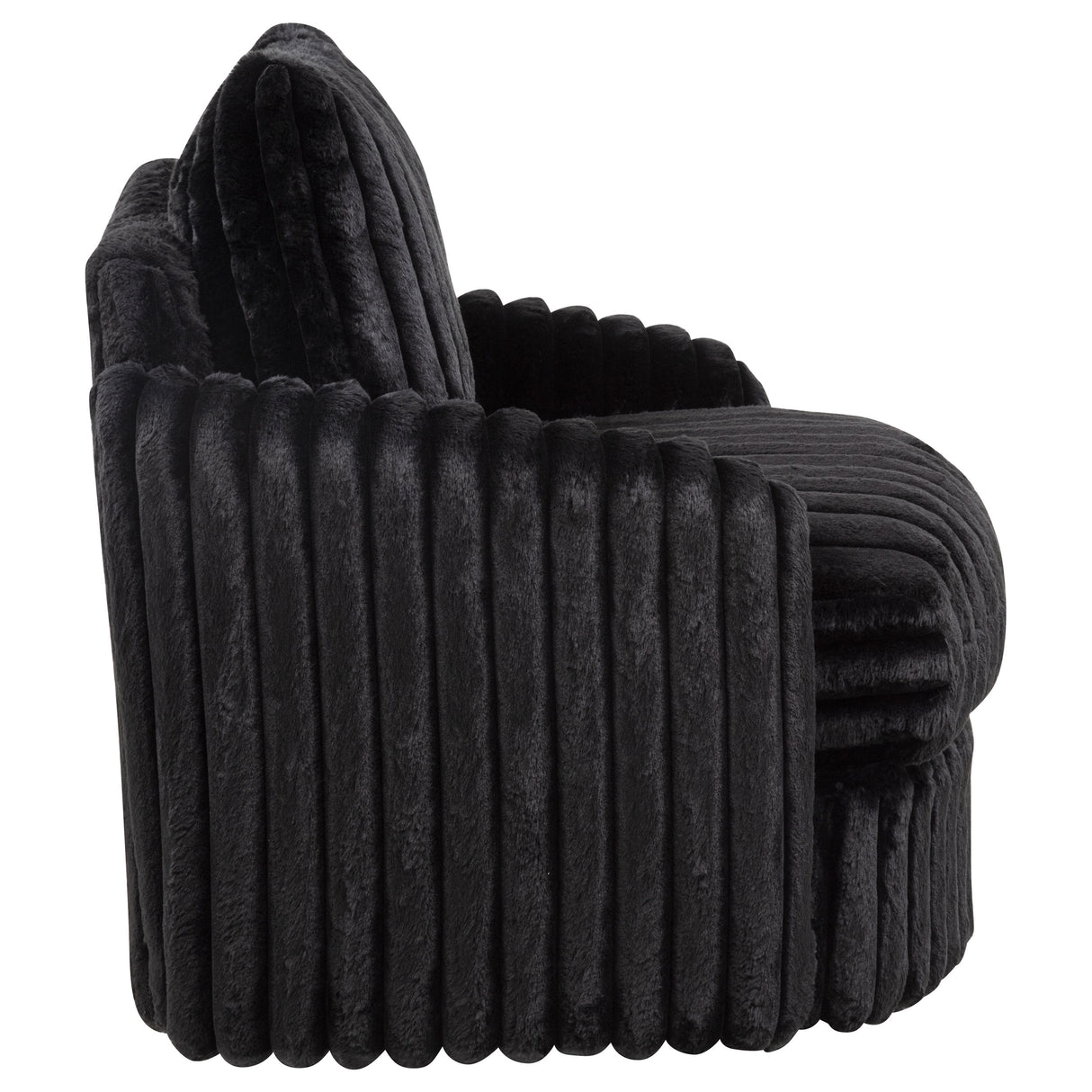 Sarco Corduroy Swivel Accent Chair in Black