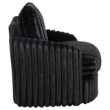 Sarco Corduroy Swivel Accent Chair in Black