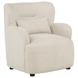 Beige Fabric Accent Chair with Tight Back Cushion